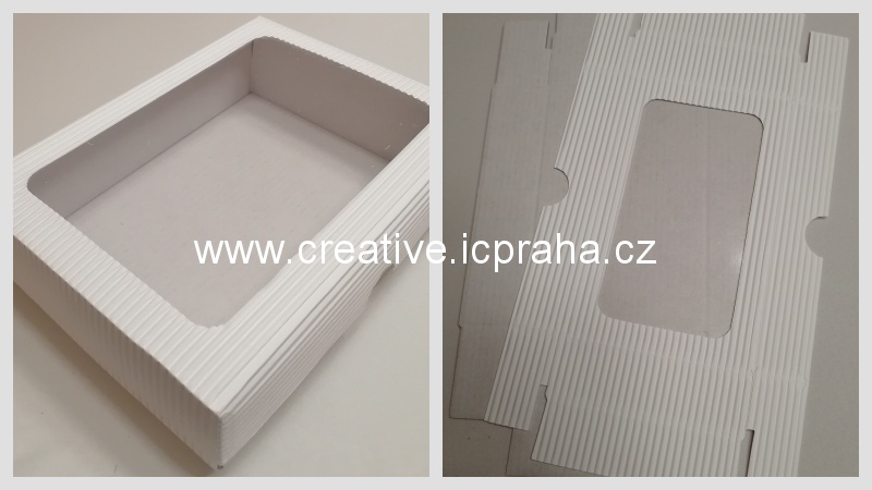 krabička s průhledem VL - 20x15x5/3,5cm bílá